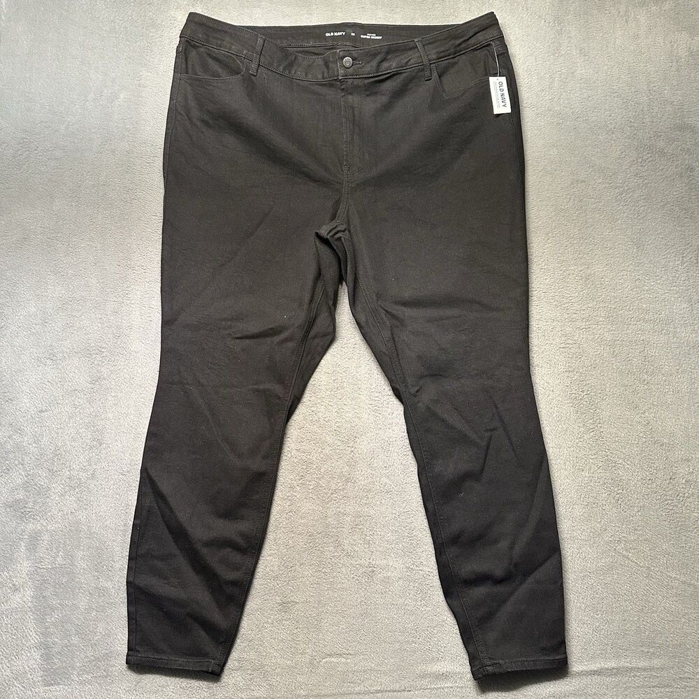 Old Navy Womens 22 High Rise Super Skinny Jeans Black Stretch Denim NWT